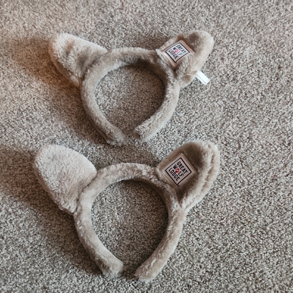 Great Wolf Lodge Cozy Beige Furry Kids Headbands